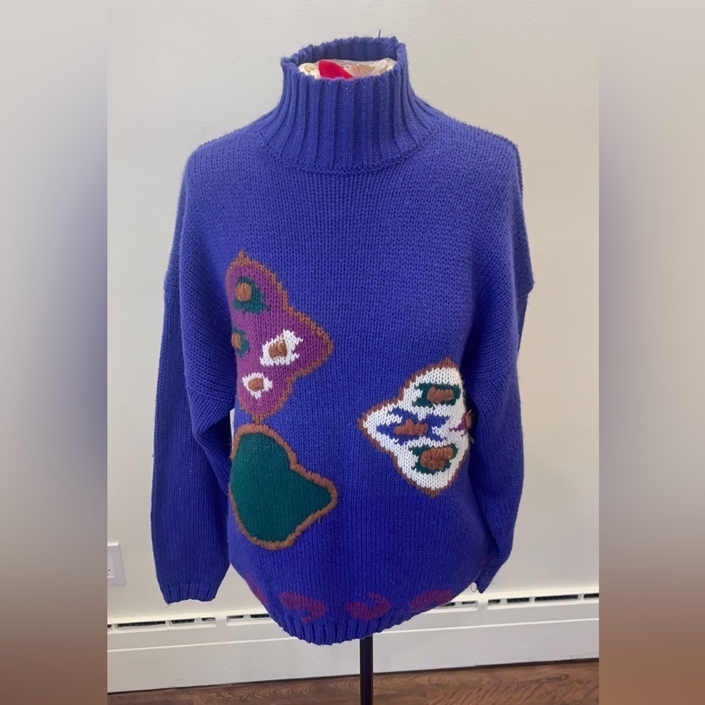 Vintage purple with patterns sweater | vintage woman’s sweater | vgt sweater